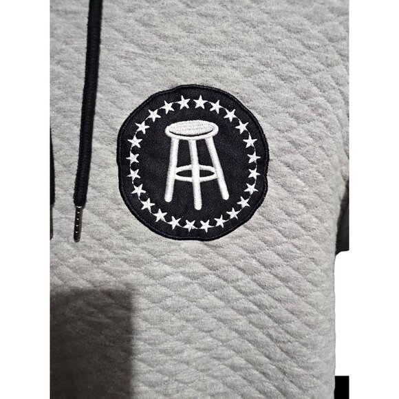 Barstool Sports Premium Quilted Men's Hoodie Elbow Patch Gray Size Large - Picture 3 of 8